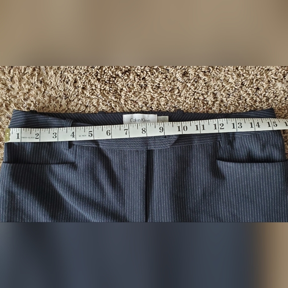 CALVIN KLEIN GRAY PINSTRIPE MODERN FIT DRESS WORK PANTS. - Picture 6 of 8